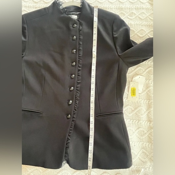 Judith Hart Petites Elegant Black Women's Jacket Sparkly Buttons Lace Trim 12P - Picture 11 of 15